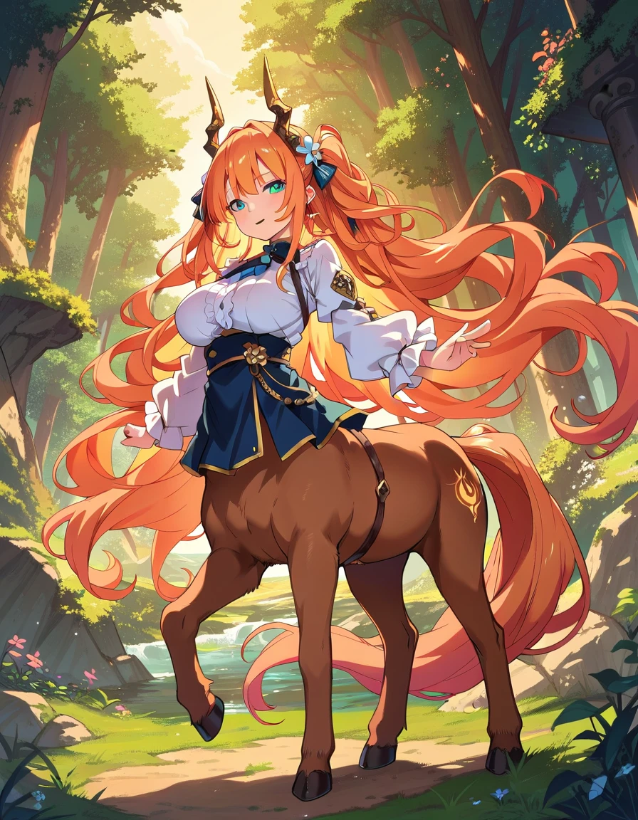 (Highest quality,Extremely detailed depiction,Incredibly absurd high resolution),Centaur Woman:1.5,Large Breasts,High quality anime drawings