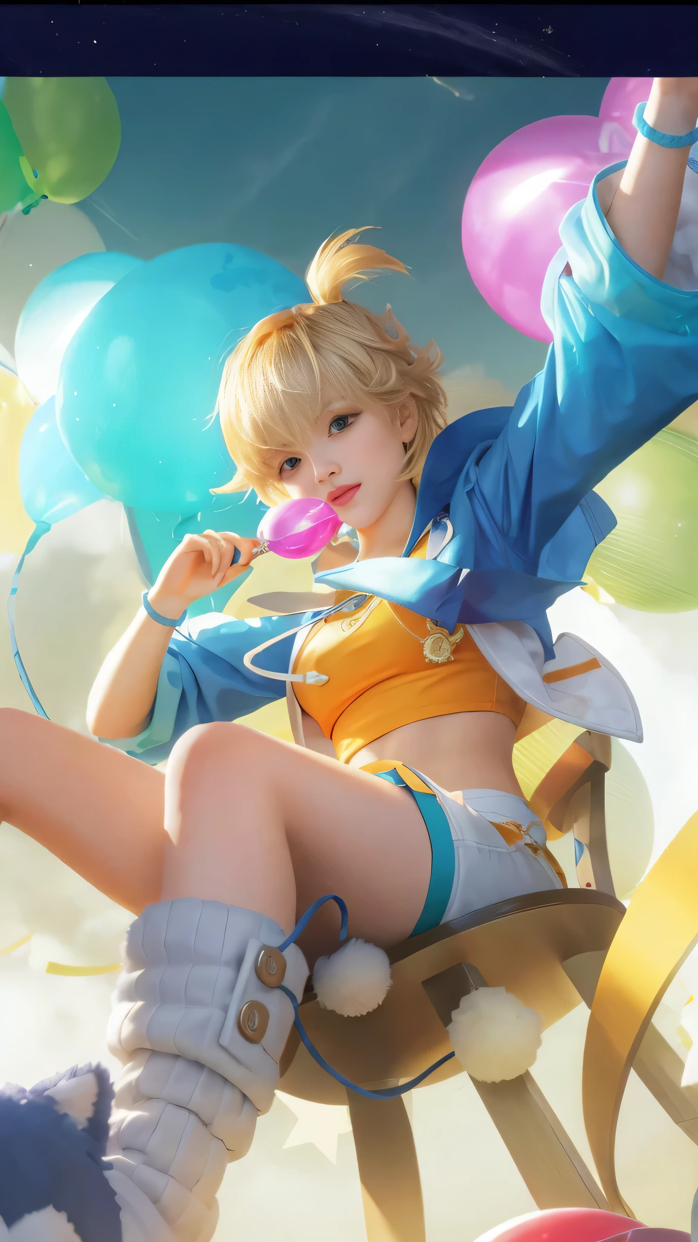 Best Quality, 1girl, kda, solo, long hair, short hair hair, dress,