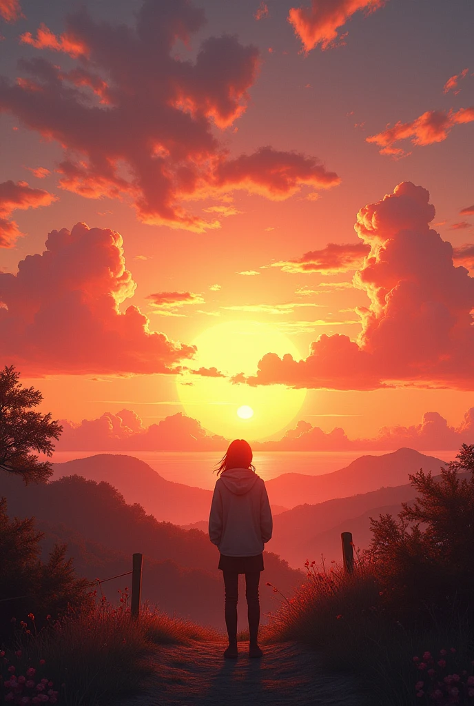 Je regarde le coucher du soleil