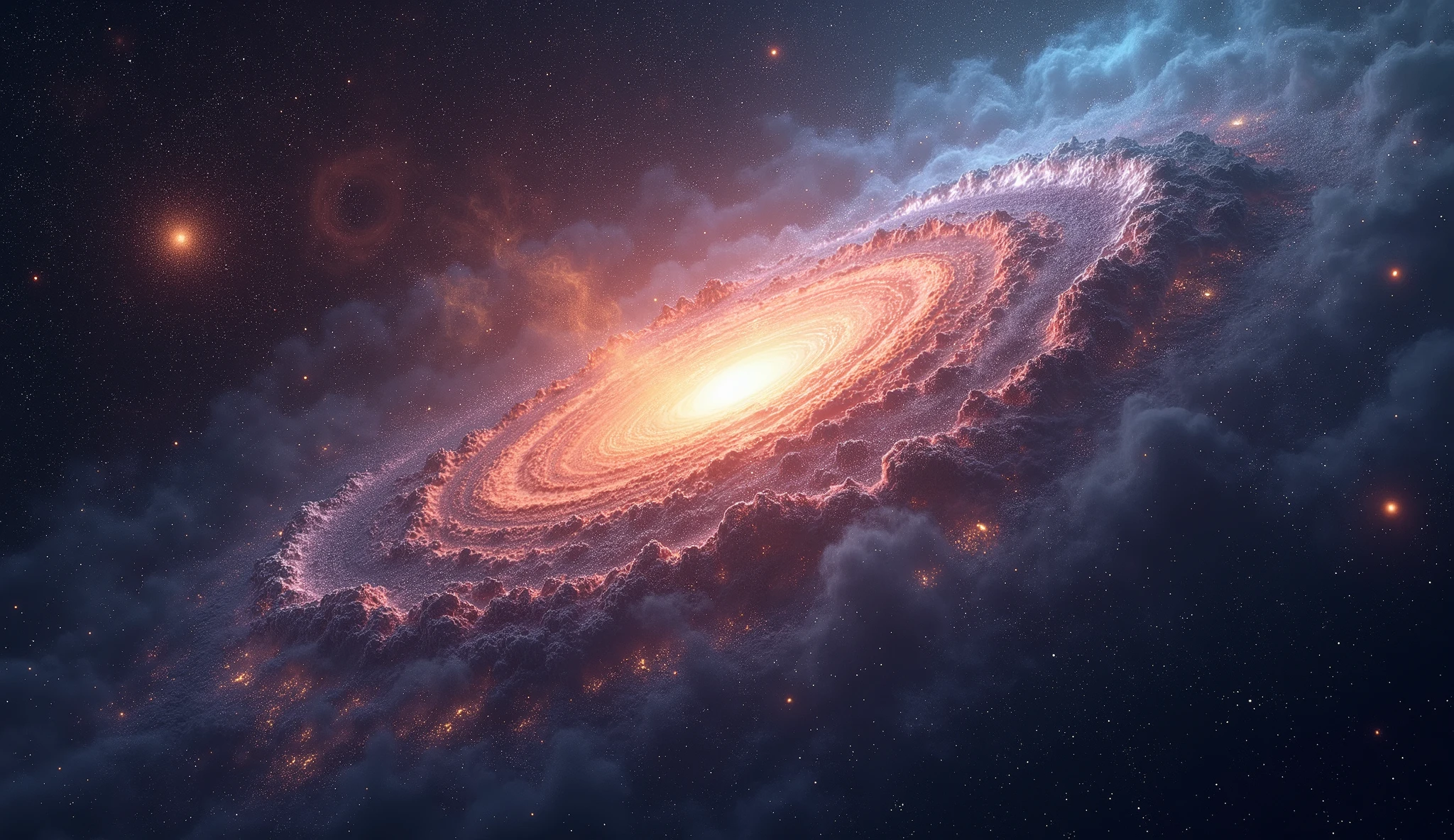 realistic, space, stars collidings, black holes, multicolor