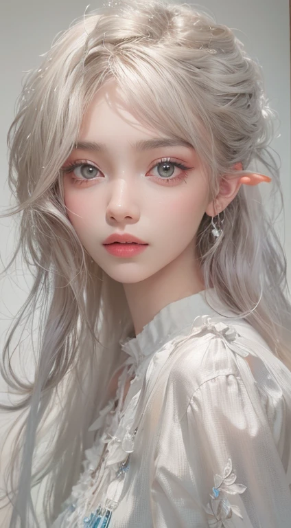 boring, I&#39;m looking forward to, Underarm, Underarm, nearly naked, the body is slim, skinny, （Highest quality realistic textured skin),(terrible),(got it, round, Symmetrical eyes),Delicate facial features,(Burning bright cold eyes), very slim and the body is slim, naked, nude, (She has a mischievous smile),(Her face is kind and beautiful),Glass earrings in the ears,,(blonde),(Silvery white hair),(Chestnut Hair),(Dramatic Photos:1.4),(Dramatic Pose),(Flashy photos), Upturned eyes, Upward glance, Cluttered photos，(Hair flying in the air:2.0),(Background vortices and currents),(Dramatic Light),(Nice views),Spectacular realism,Cinematic feel,(High-density image review:1.5),(Soft colors:1.2),Very detailed,Dramatic Light,(Intricate details:1.1), (Complex background,Shine,fractal)