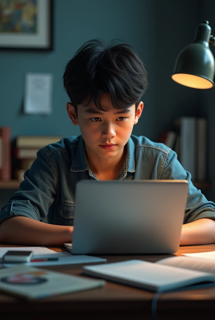 STUDENT DOING TRAINING IN LAPTOP 