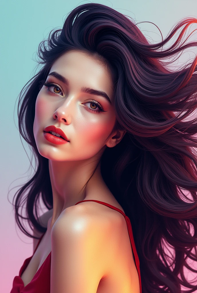 Hairstyle women with colour