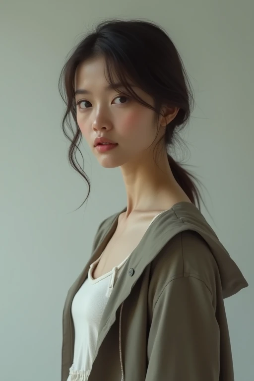 One girl, solo, Simple Background, accurate, Shortcuts, chest, Reality, 