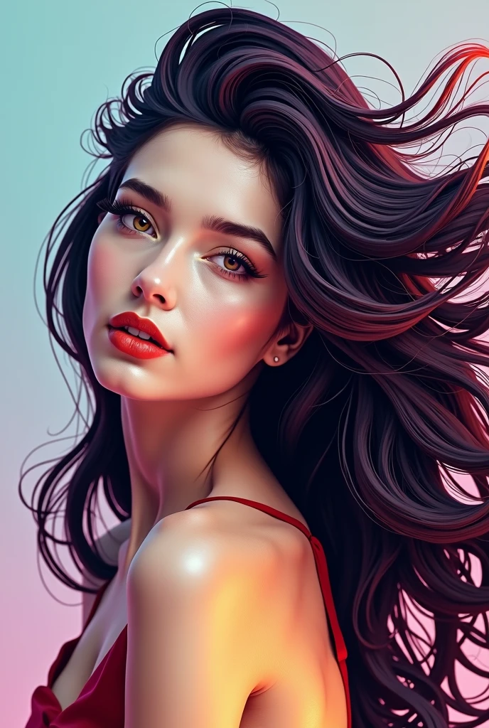Hairstyle women with colour