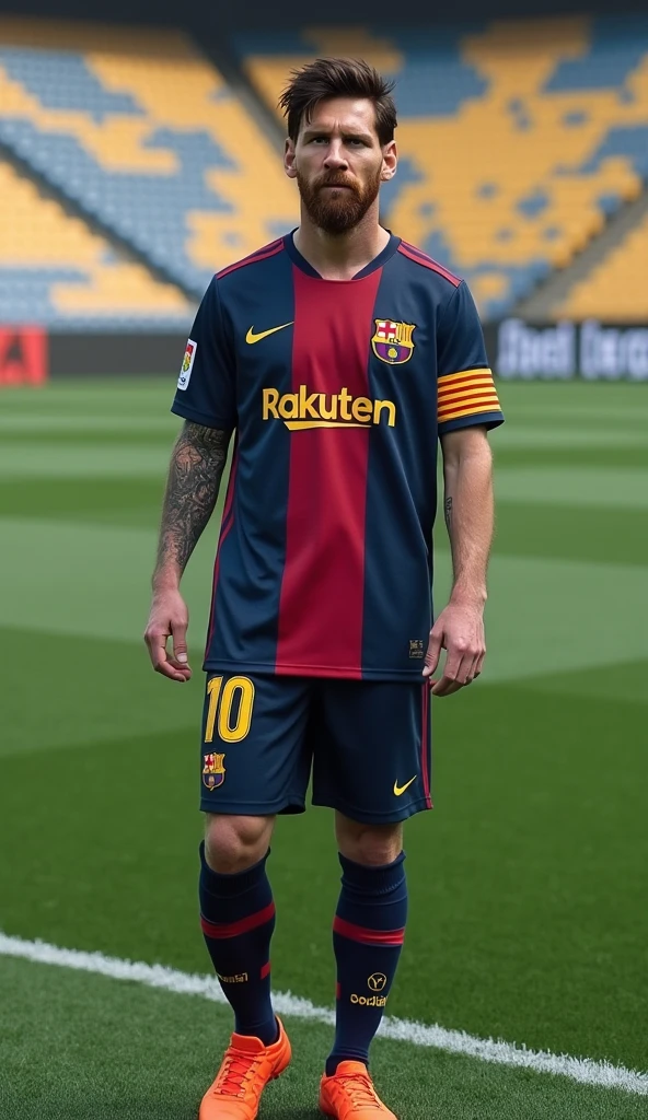 Lionel Messi in a FC Amersfoort shirt on a football court
