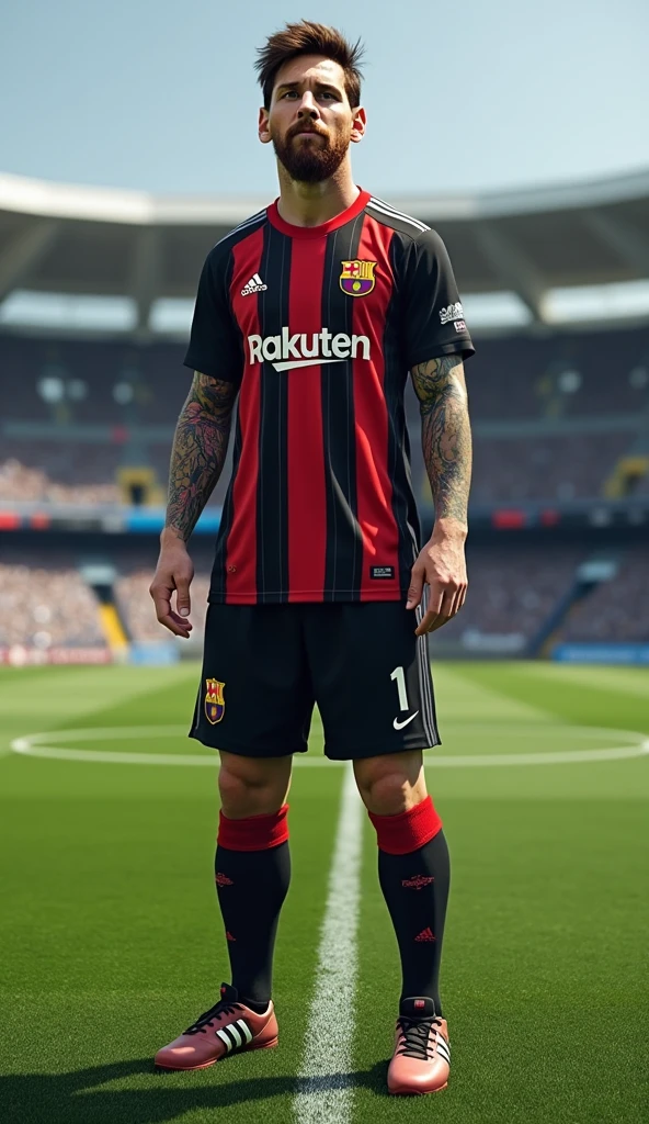 Lionel Messi in a FC Amersfoort shirt on a football court
