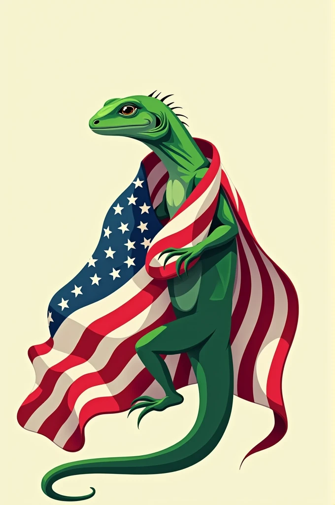 America flag on lizard 