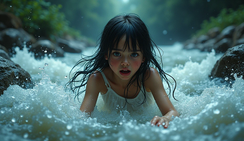 Girl drowning in the river