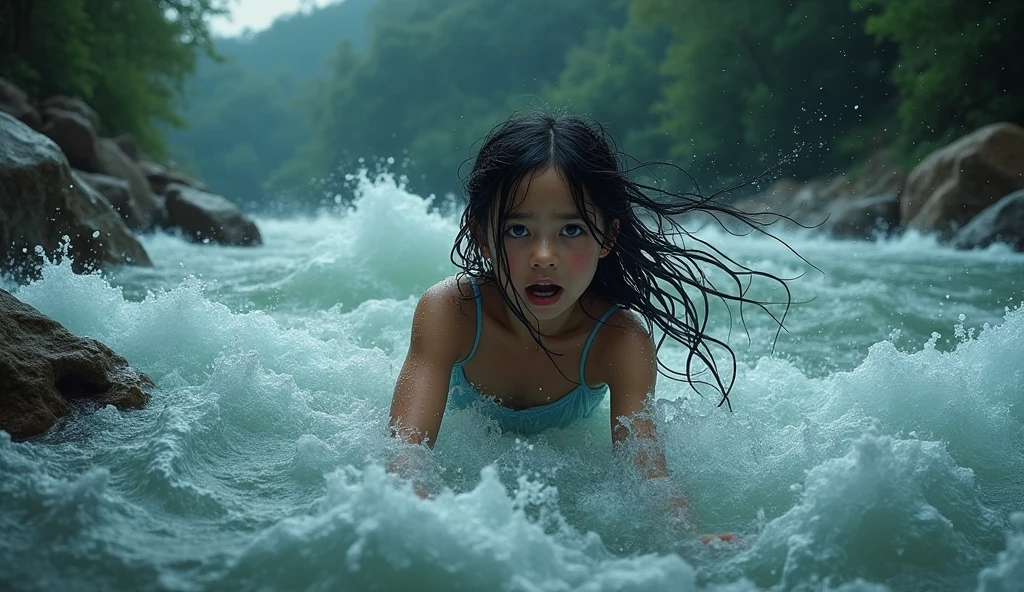 Girl drowning in the river