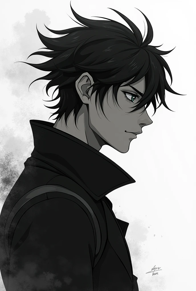 pirate, アニメ, black and white, ((QUALITY IMAGE)), male character, perfil, abstrato, beautiful, reflexivo