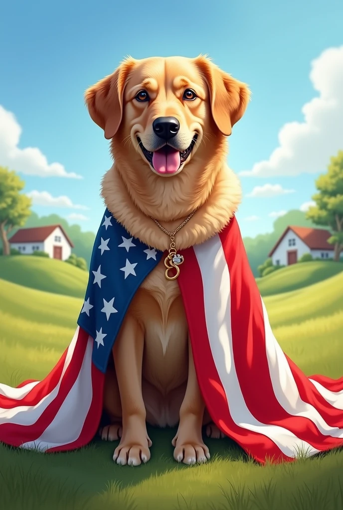 America flag on dog