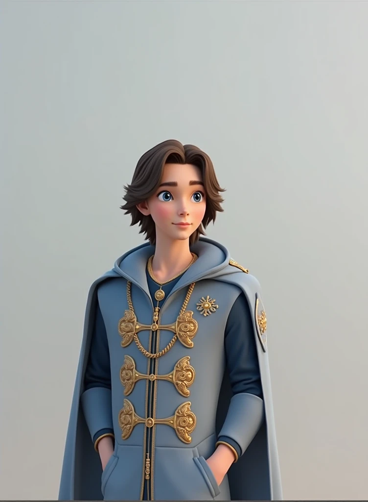 Disney Prince,   with blue eyes, short and straight hair, pele branquinha.