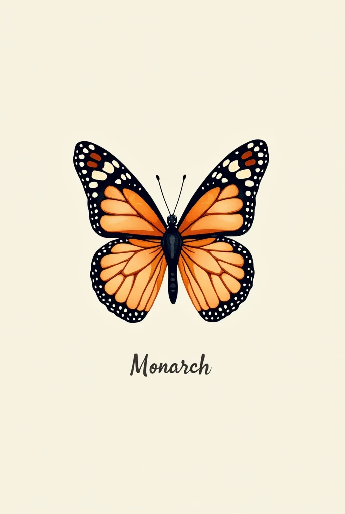 Create a delicate monarch butterfly logo