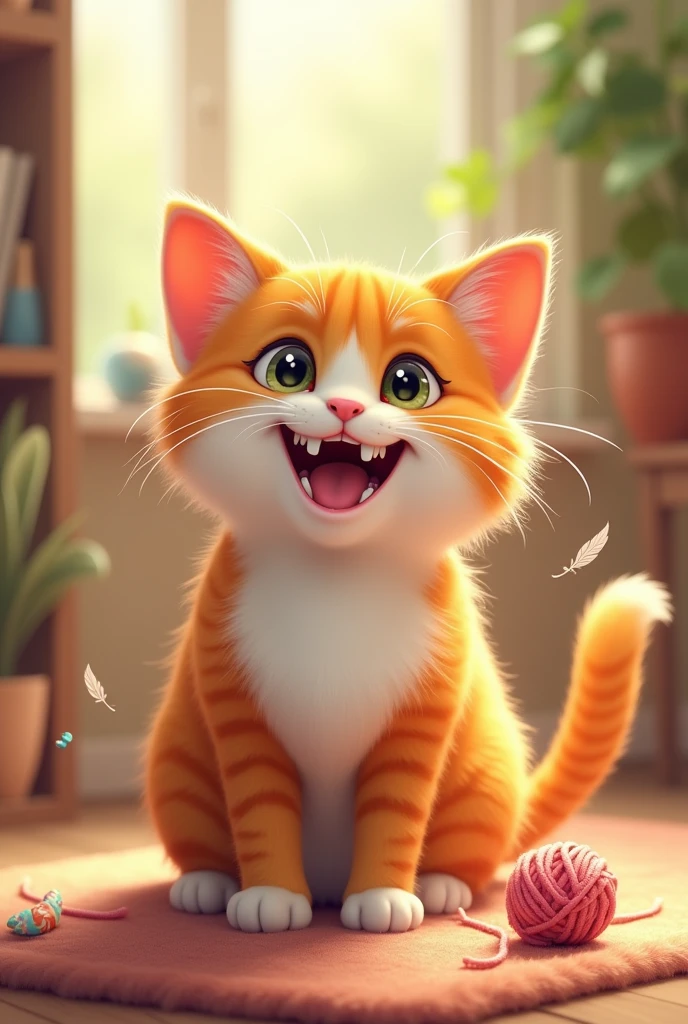 Make a picture of a smiling cat 