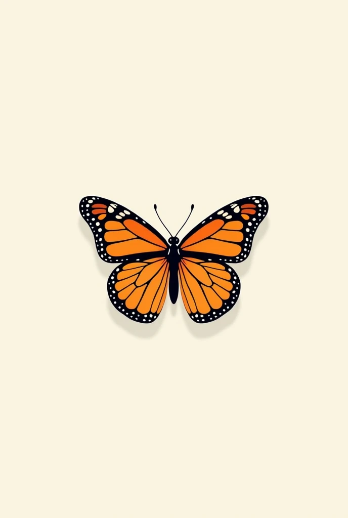 Create a monarch butterfly logo in a delicate way with thin lines