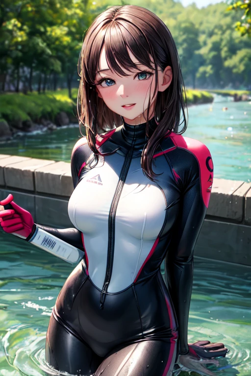 woman,20-year-old,((Ocean)),white tight bodysuit,(Harada Makoto),open mouth smile,(((See-through)))(((lots of octopus)))((Octopus tentacles wrap around the body))((blush))(((wet with sweat)))