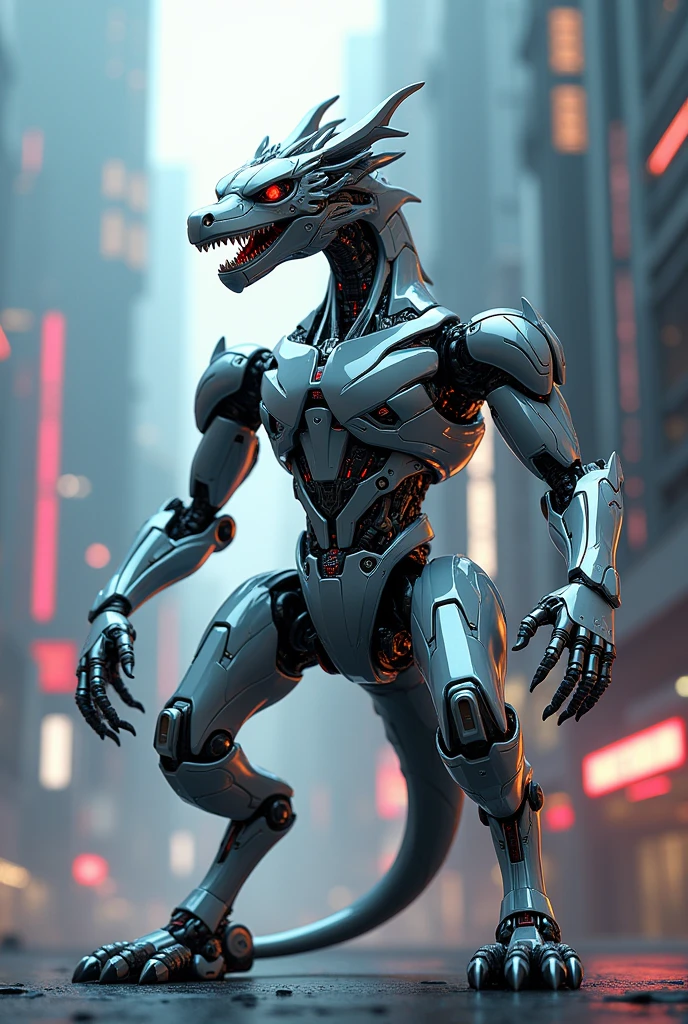 Cryptocurrency male robotics futurrestinc character combination of a dragon & human