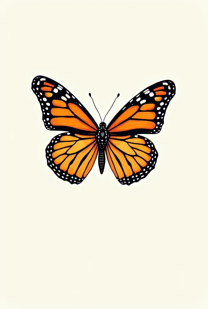 Create a monarch butterfly logo with fine line drawing