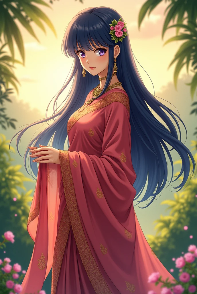 Hinata hyuga in Indian saree
