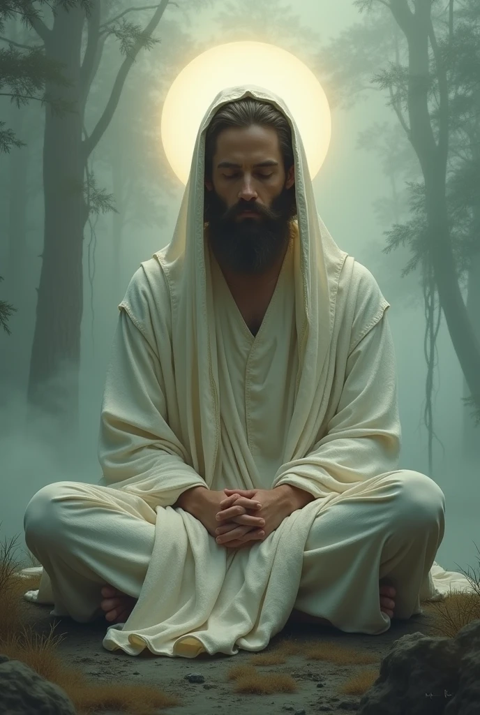 Pondering Rebirth**: The saint, in deep thought, questioning whether souls are ever given a chance for rebirth.