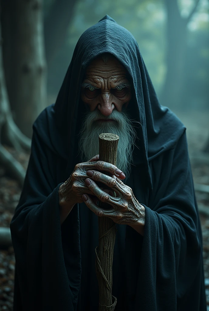 a terrifying old witch, detailed facial features, dramatic lighting, moody colors, cinematic composition, dramatic atmosphere, dark fantasy, horror, best quality, 8k, highres, masterpiece, ultra-detailed, realistic, photo-realistic