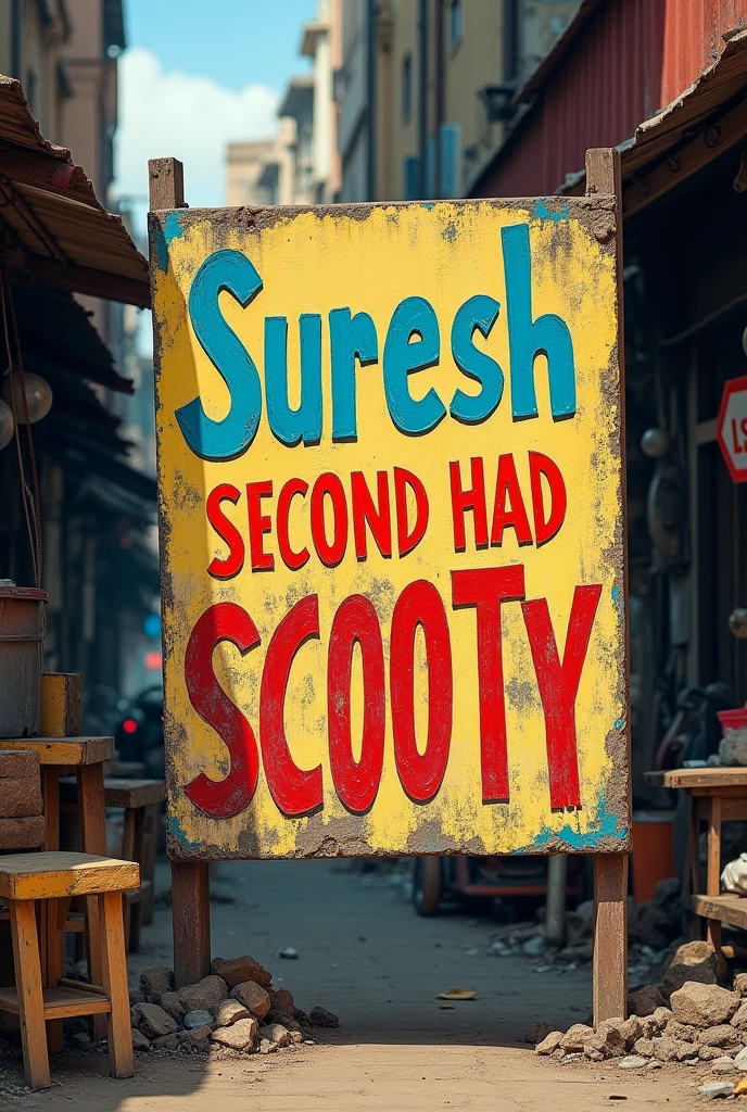 SURESH SECOND HAND SCOOTY name sign board