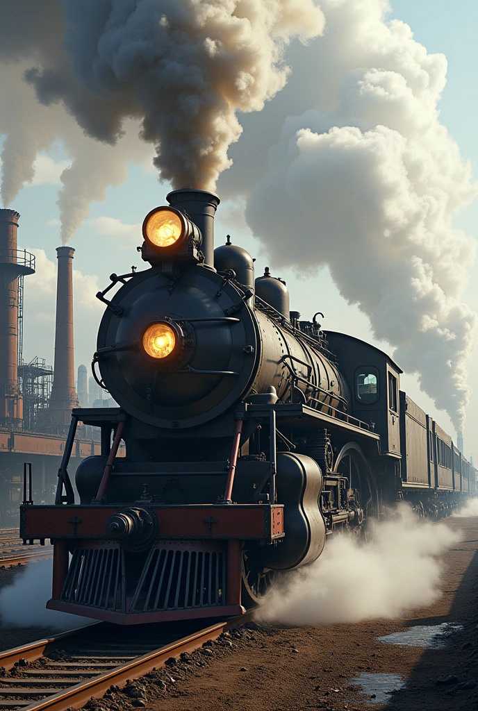 represents steam engines in an industrial way