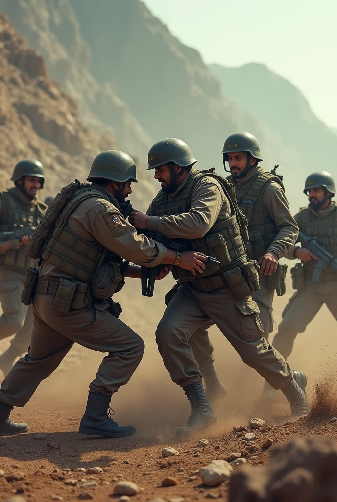Indian soldiers beating agressively to pakistan spldiers