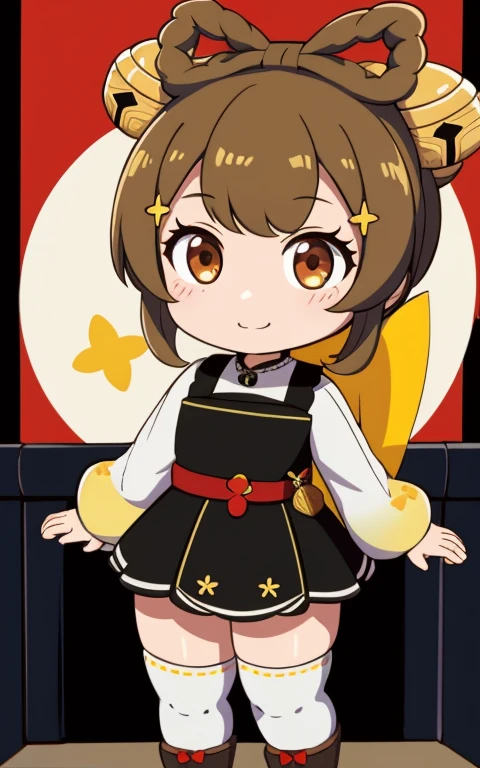  fullcg,Best quality,highest quality, 8k,Soft lighting, Confused, Looking at the audience, alone, smile, Knee socks, Yaoyao Genshin Impact | Character Lora 223,((low length:1.5)),((chibi:1.5)),(()),1girl,difficult,cowboy shot,Beautiful cityscape,cute pussy,(standing:1.6),(Front facing:1.5),pretty costume,brownhair,