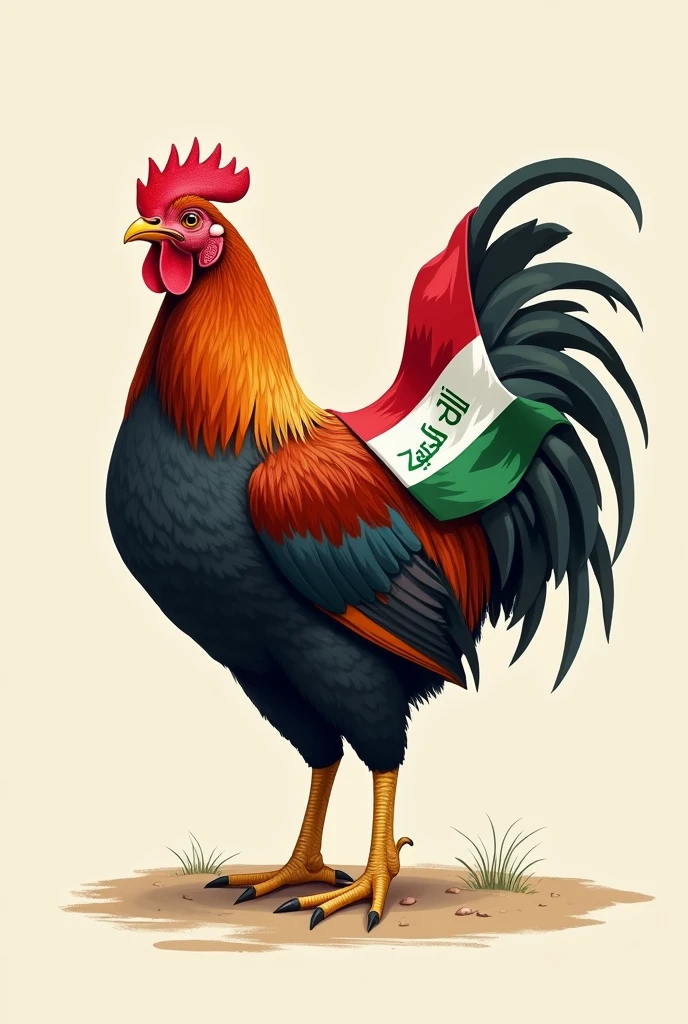 Iraq flag on hen