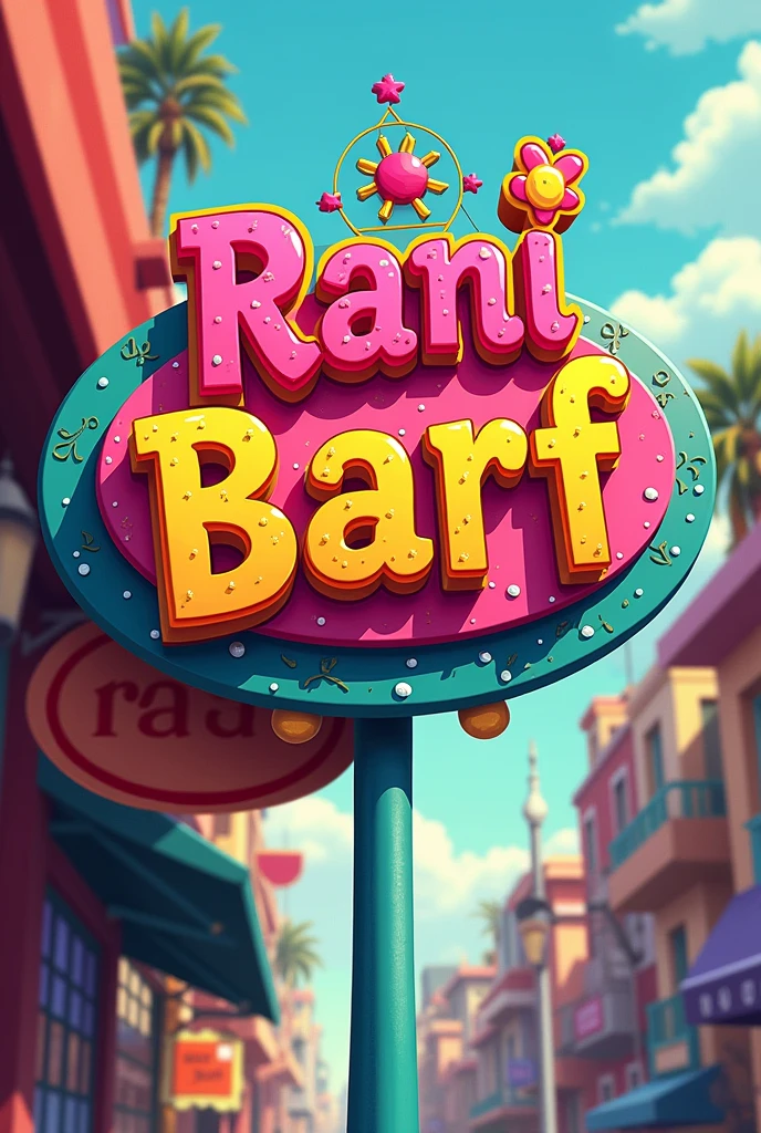Rani barf wala sign board
