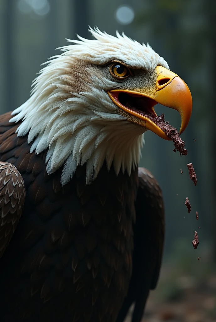 Too.much broken beak from upside of eagle which is almost like end