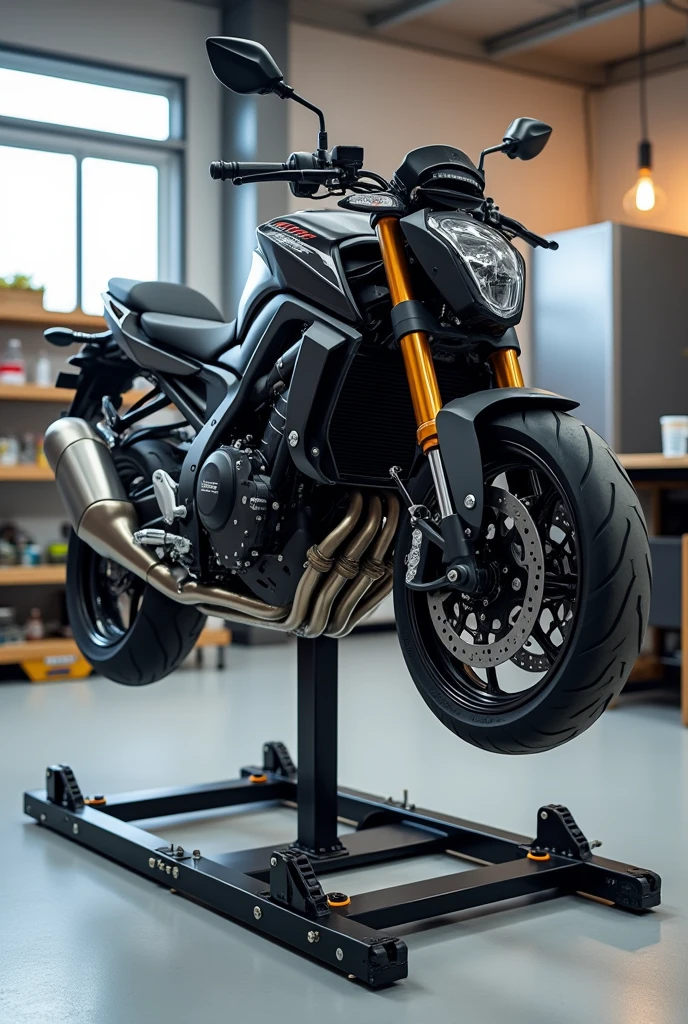 1. **Hydraulic or Pneumatic Assists**: These stands use hydraulic or pneumatic mechanisms to ease the lifting process, making it less physically demanding.
2. **Adjustable Designs**: Some modern center stands are adjustable, allowing them to fit various motorcycle sizes and weights more effectively.
3. **Enhanced Stability Features**: Innovations might include wider base plates or additional stabilizing components to improve balance and prevent tipping.
4. **Foldable or Retractable Mechanisms**: New designs may feature foldable or retractable stands that minimize the space they occupy when not in use.
5. **Integrated Safety Locks**: To prevent accidental lowering or movement, some designs include safety locks or detents.
.