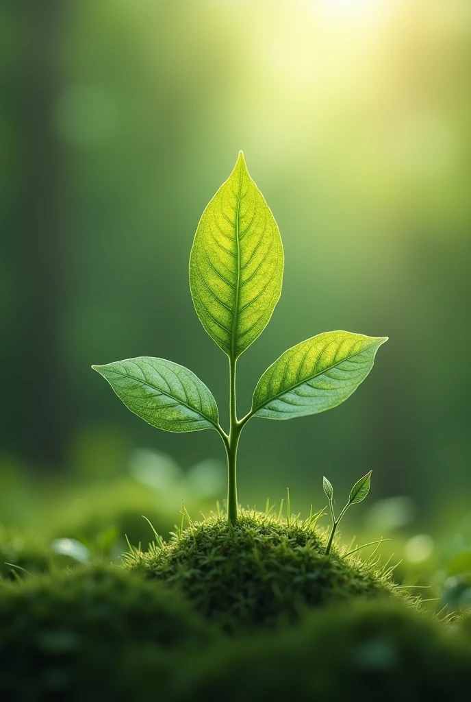 create an infinity ∞ logo in landscape with 3 small leaves with the stem and make it realistic (the leaves should on the center of the ∞)