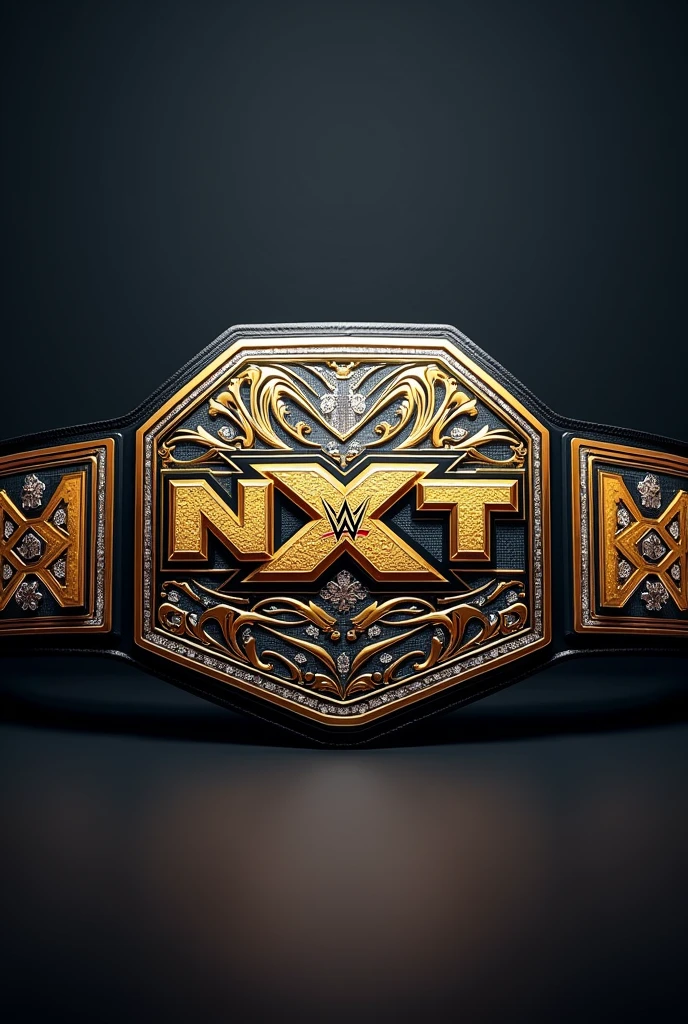 Ceniture de wwe nxt championship melanger au world heavyweight championship (image frontal)