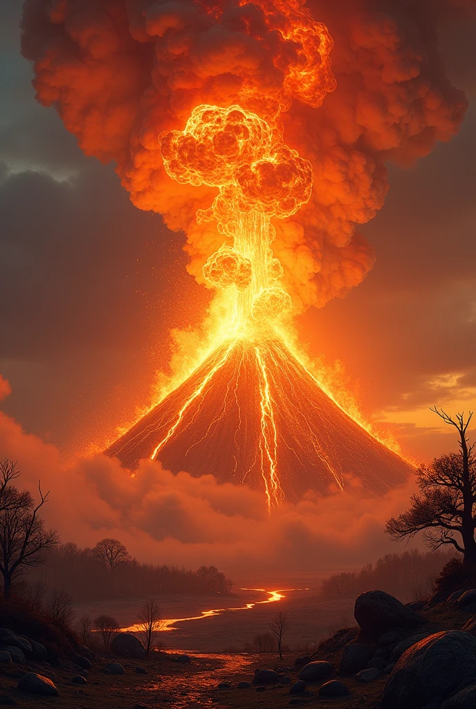 Un volcan en éruption crash de la lave