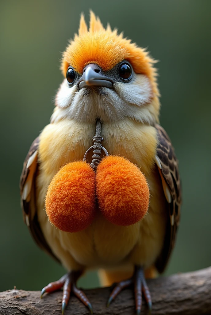 Bird with very large testicles hairy balls sack