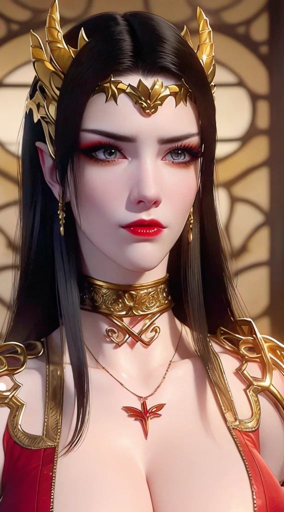 1 girl, ((8k, RAW photo, best quality, masterpiece:1.2)) Big: 1.3, pretty face, looking at viewer, thick thight, red lips, Ultra realistic, extreamly detailed, Very detailed body, Huge Breast, huge , detailed face, Hyper realistic, Beautiful Face, Beautiful Detail Eyes, Beautiful Skin, Attractive, Ultra High Resolution, High Definition, Detailed Face, best quality, extremely detailed, pink areola, necklace, earing, solo, dynamic lighting, cowboy shot, naughty face, Super fine face and eyes，long hair， big boob，Expose cleavage, Expose Boobs, lightning, hyper-realistic graphics, most realistic graphics, 1 girl, alone, solo, Extremely sharp, surreal image, sharp eye makeup, meticulous makeup eyelashes, red lips, full body shot, inside the room, NSFW, Naked.