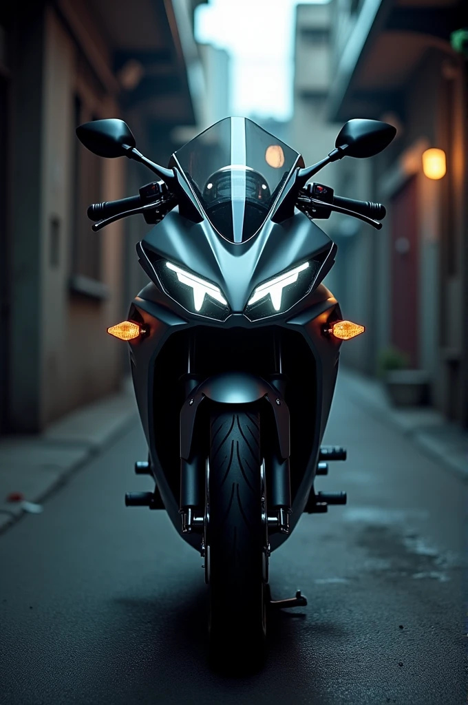 A 2006 YBR motorcycle with an angel eyes headlight