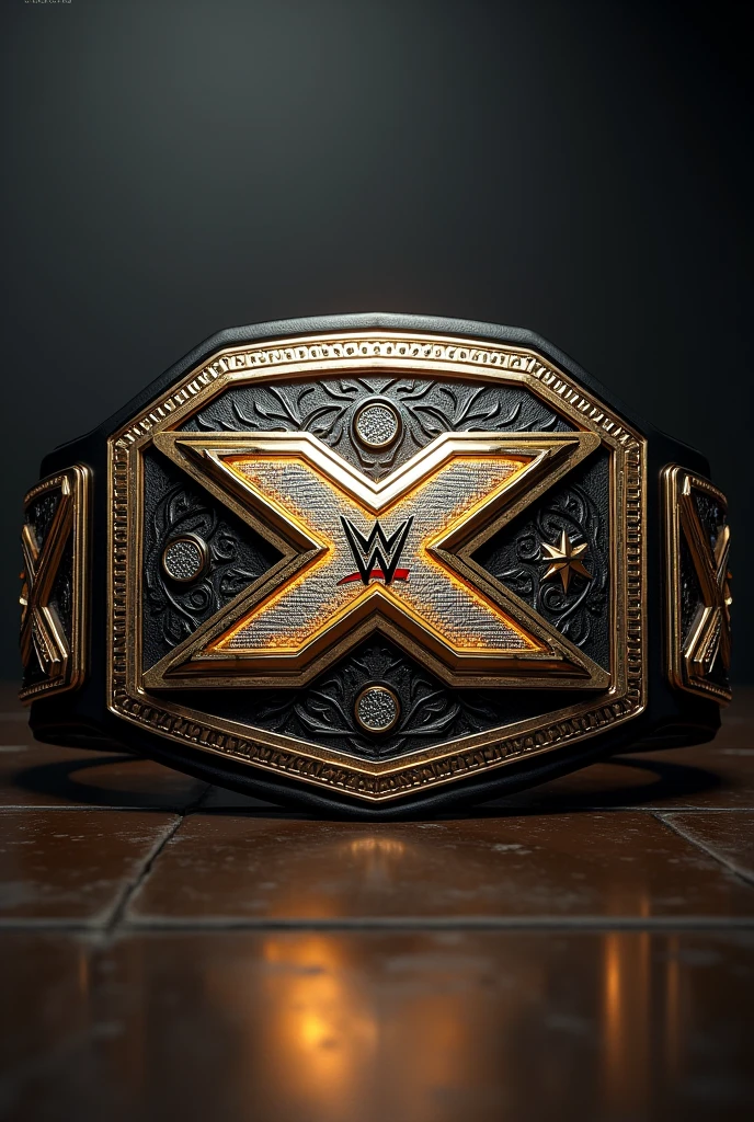 Ceniture de wwe nxt championship melanger au world heavyweight championship de 2012 (image frontal)