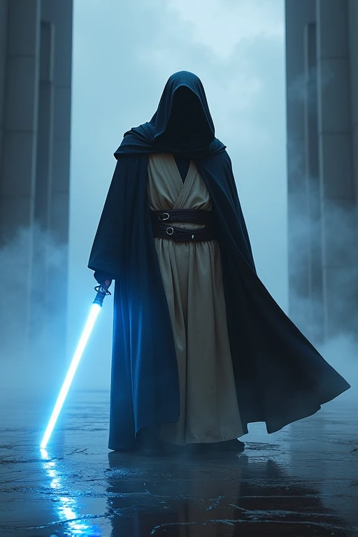 jedi,LIGHT SAVER in his left hand,force