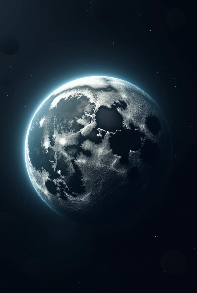 3D image of moon with earth in backside
