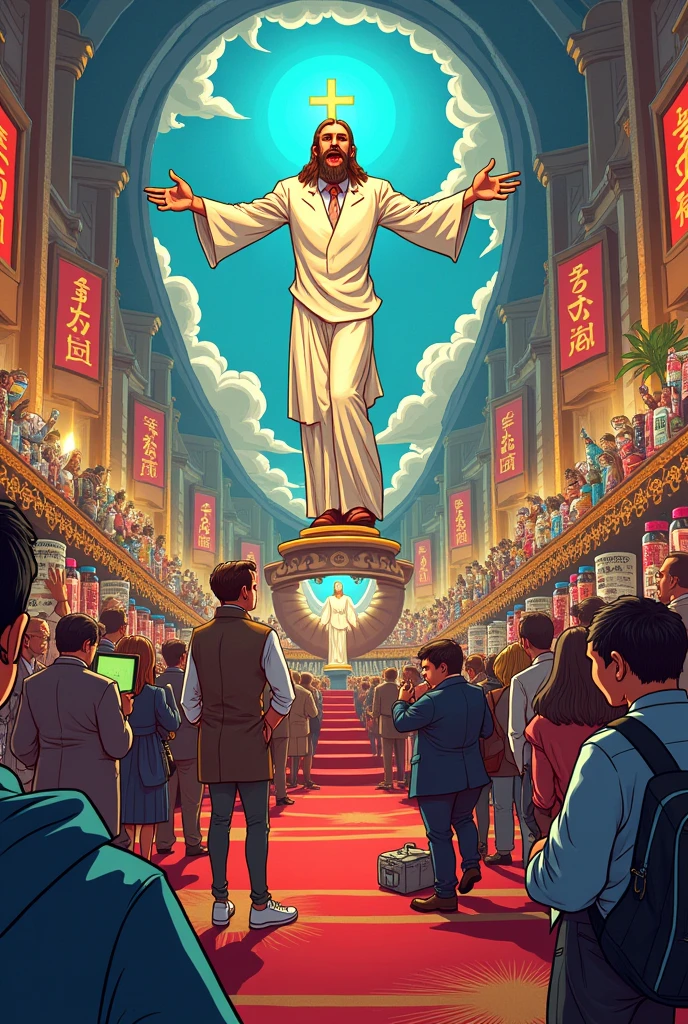 A cartoon about the commercialism of faith
