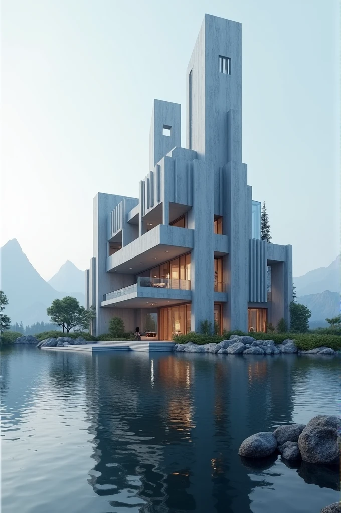 Modern castle in to water
