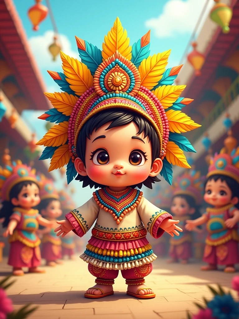 a cute chibi santo niño ati atihan festival