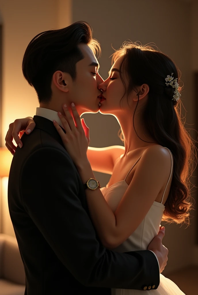 Chinese actor Xiao Zhan and Wang Yibo kissing 