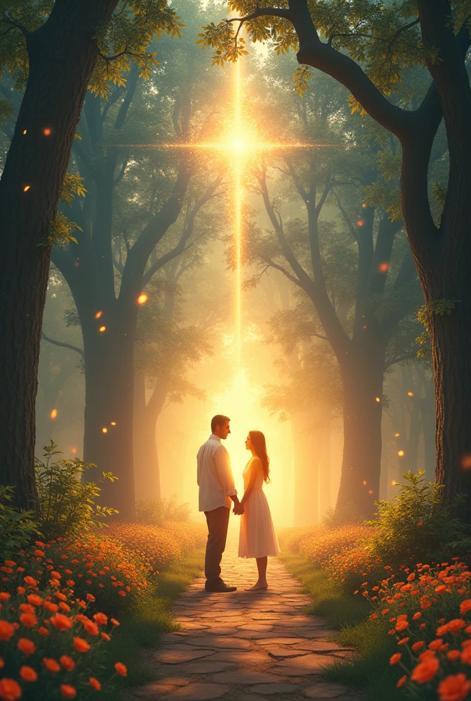 “You shall love your neighbor as yourself," resounded in the firmament, Guiding every action towards peace. Under the cloak of unconditional love, A sanctuary was erected where peace flourished like an eternal garden of light and wisdom.. Every act of kindness was transformed into a heavenly symphony, A testimony to the transformative power of love, revealing that “where there is love, There is life.”In this kingdom of light and love, Peace not only flourished, but expanded like an infinite constellation, Enveloping every corner of the cosmos and transforming the storm into an eternal dawn of harmony and unity. Souls of light united by love, son of divine light united with his sister