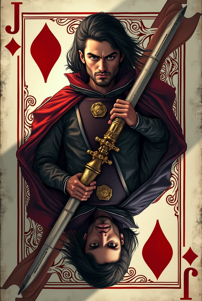 Generate a mirrored playing card, I am a brave jack