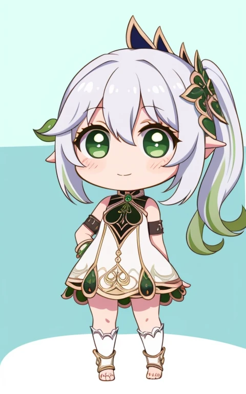 fullcg,Best quality,highest quality, 8k,Soft lighting, Confused, Looking at the audience, alone, smile, Knee socks,Nahida Genshin Impact | Character Lora 1283,((low length:1.5)),((chibi:1.5)),((little child girl)),1girl,difficult,cowboy shot,Beautiful cityscape,(standing:1.6),(Front facing:1.5),pretty made costume,